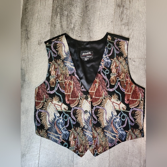 Jackets & Blazers - Colorful Embroidered Vintage Horse Katch Me Womens Western  Vest